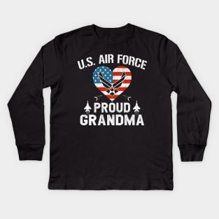 Proud Air Force Grandma USAF Kids Long Sleeve T-Shirt